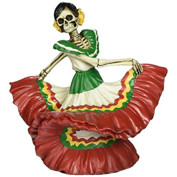Ballroom Dancer Skeleton Girl Day of the Dead Dia de Los Muertos Figurine 